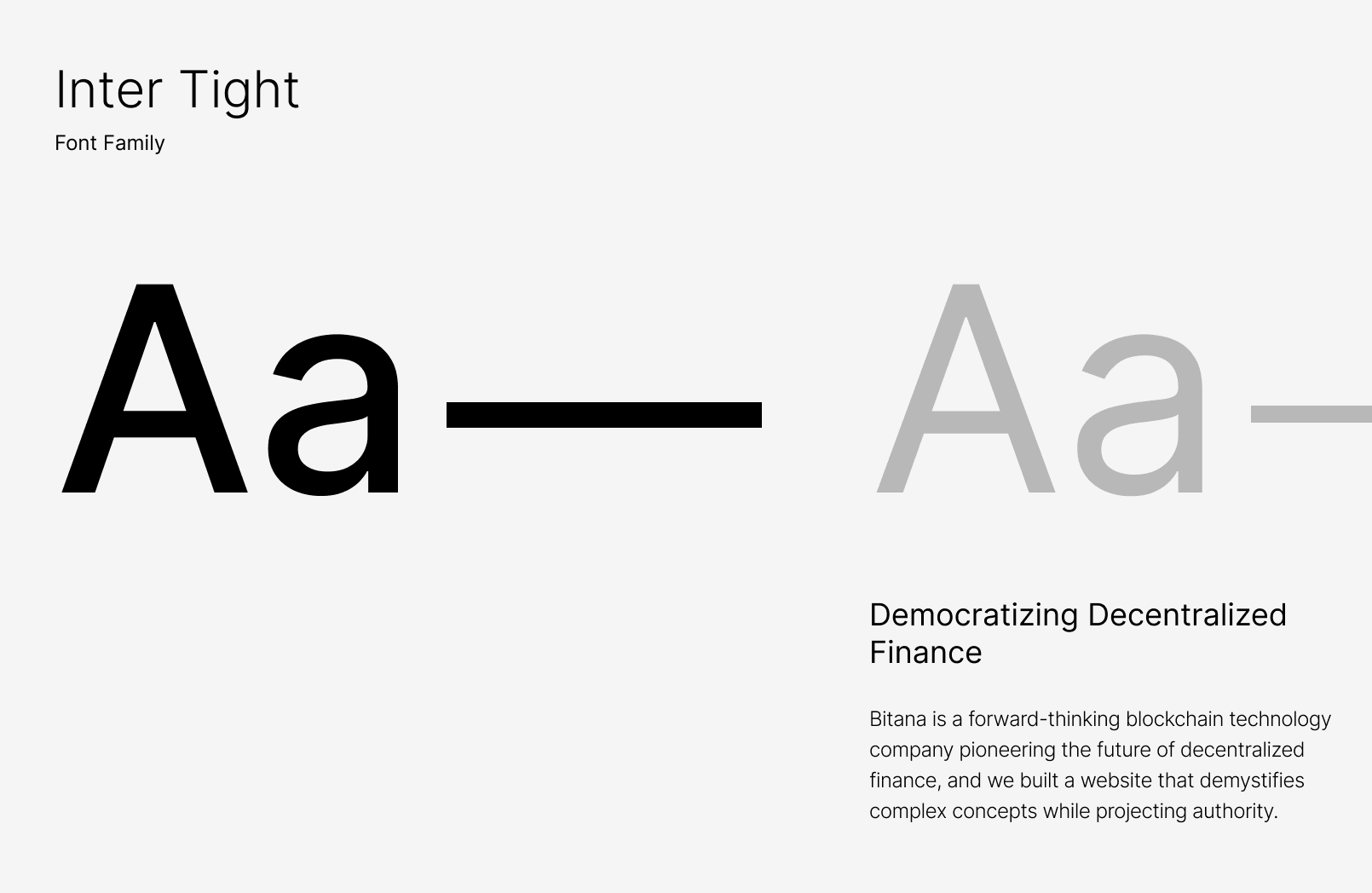 Bitana typography showcase